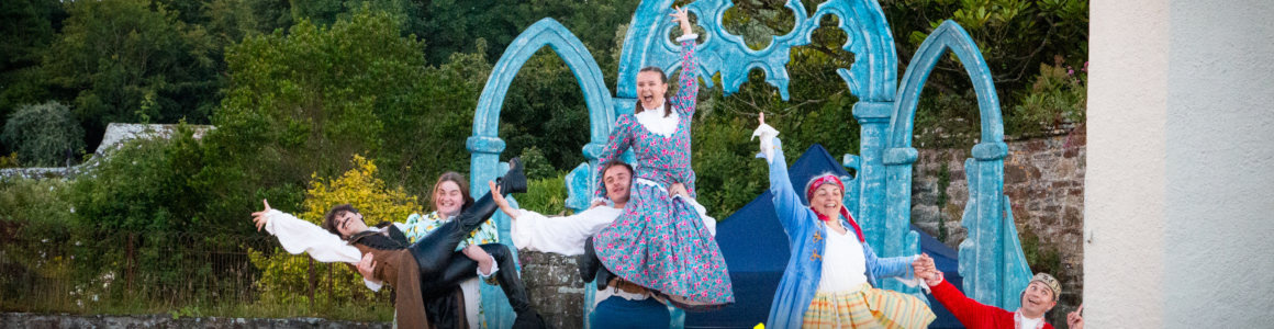 Actors on an open air stage